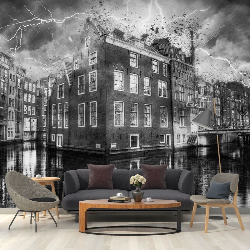 Photo City Mural Stain Resistant Meeting Room Wall Decor, Made to Measure