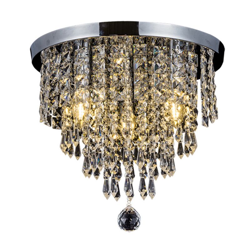 1 Light Geometric Flush Ceiling Light Modern Style Crystal Flush Mount Lights