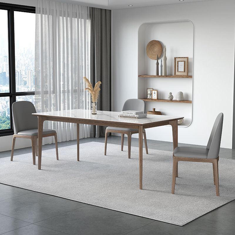 Contemporary Stone Rectangle Table Set 1/2/4/5/7 Pieces Dining Set