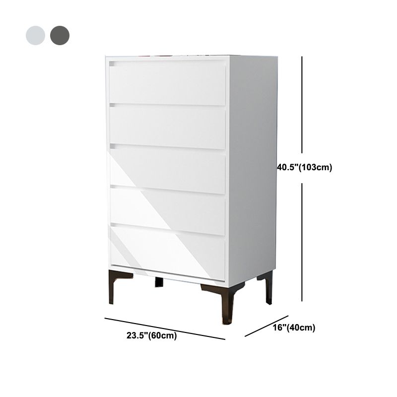 Modern 23.62" L Accent Chest with Drawers and Black Bracket Legs