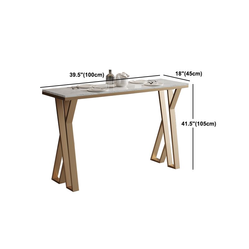 Indoor Glam Counter Height Set 1/2/3/5/7 Pieces Rectangle White Stone Top Pub Set
