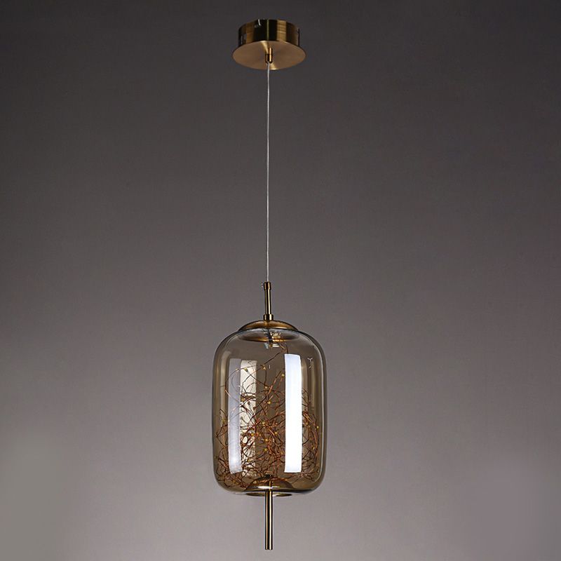 Contemporary Style Simple Pendant Light Fixtures with Glass Shade for Sitting Room Coffee Shop