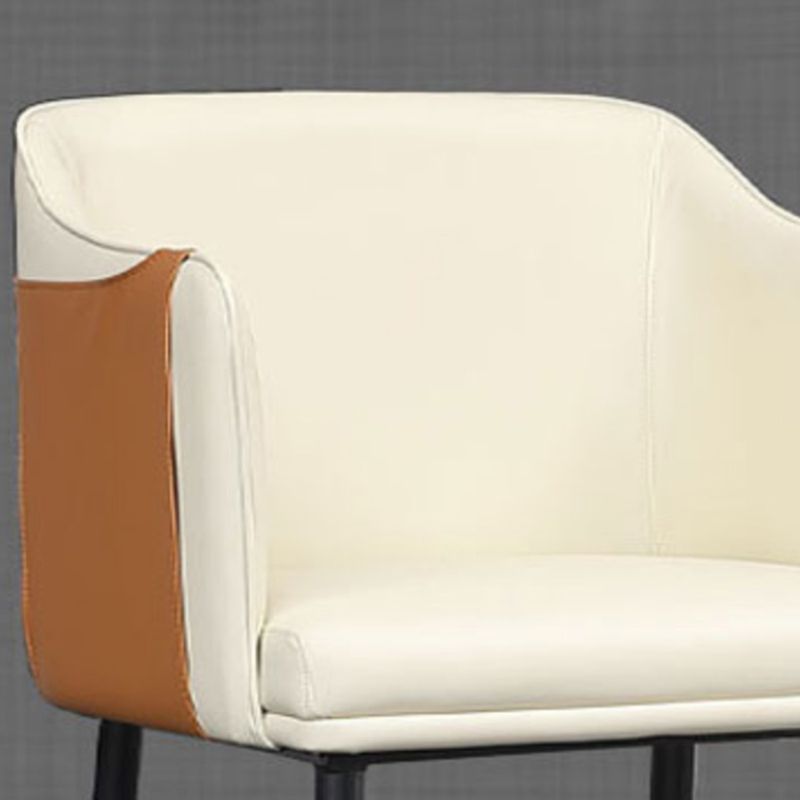 Contemporary Arm Chair Home Faux Leather Upholstered Dining Chair