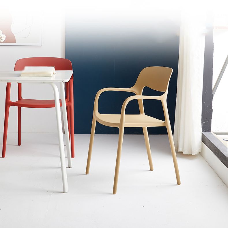 Plastic Stackable Dining Chair Contemporary Design Multicolor Arm Chair