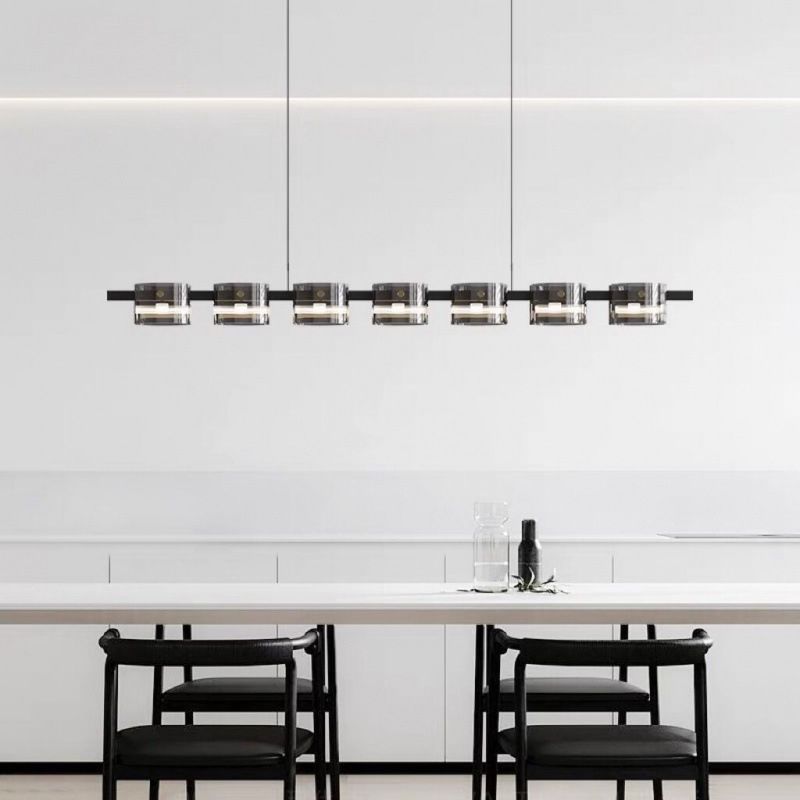 Modern Simple Hanging Island Light Glass LED Hanging Lighting Fixture for Sitting Room