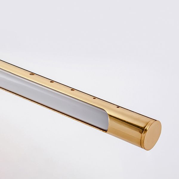 Metal Linear Shade Wall Lighting Modern 1 Light Mirror Wall Mount Light Fixture in Gold