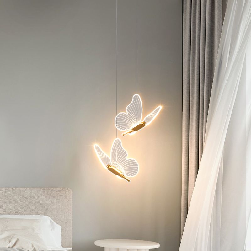 Nordic Style Butterfly Deckenhängung Lampe Metall LED Schlafzimmer Hanging Deckenleuchte