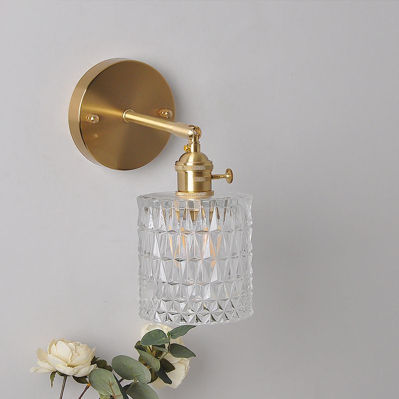 1-Light Geometric Wall Lights Modern Style Glass Wall Lighting Ideas