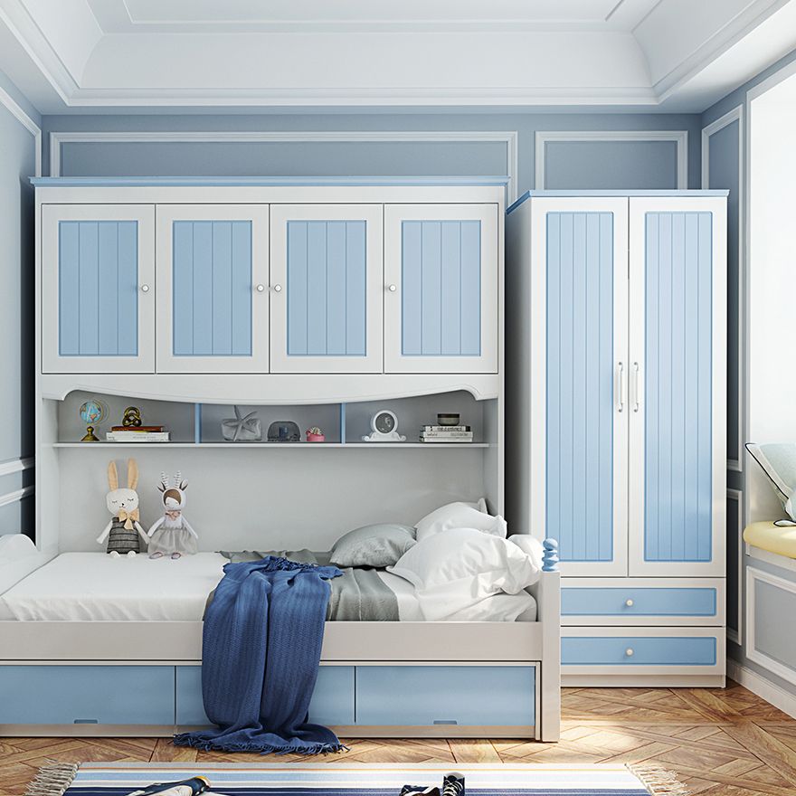 Contemporary Style Wardrobe Wood 2-Drawer Wardrobe Closet for Bedroom