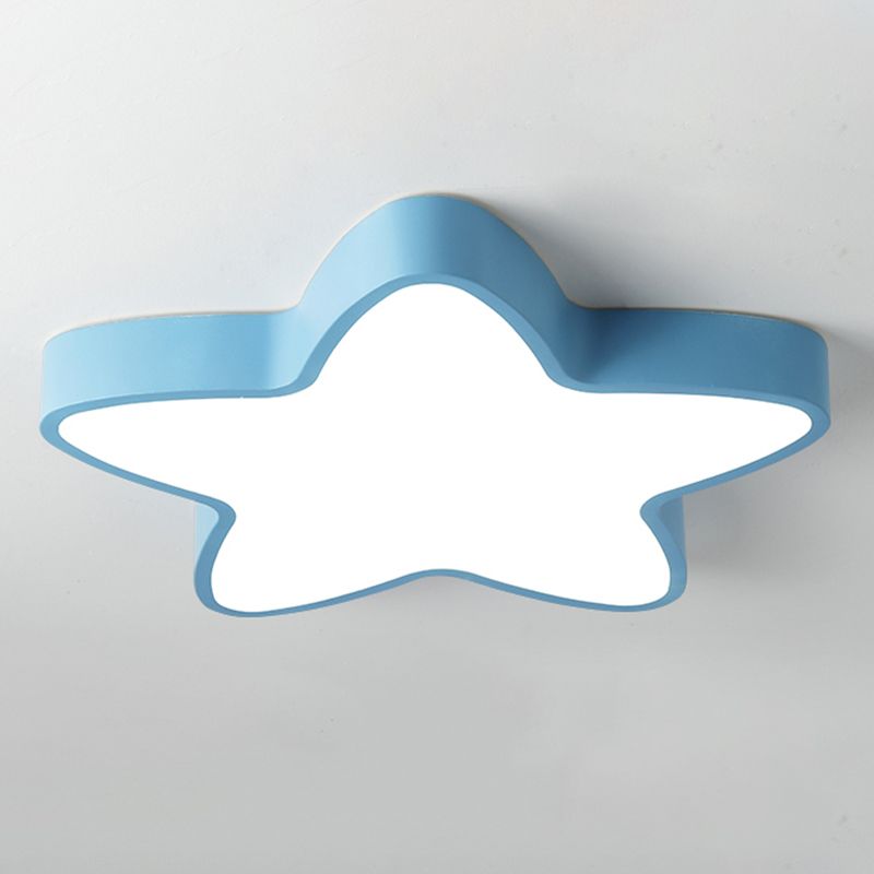 Pentagram Shape LED Ceiling Lamp Macaroon Modern Simple Style Iron 1 Light Flush Mount for Bedroom