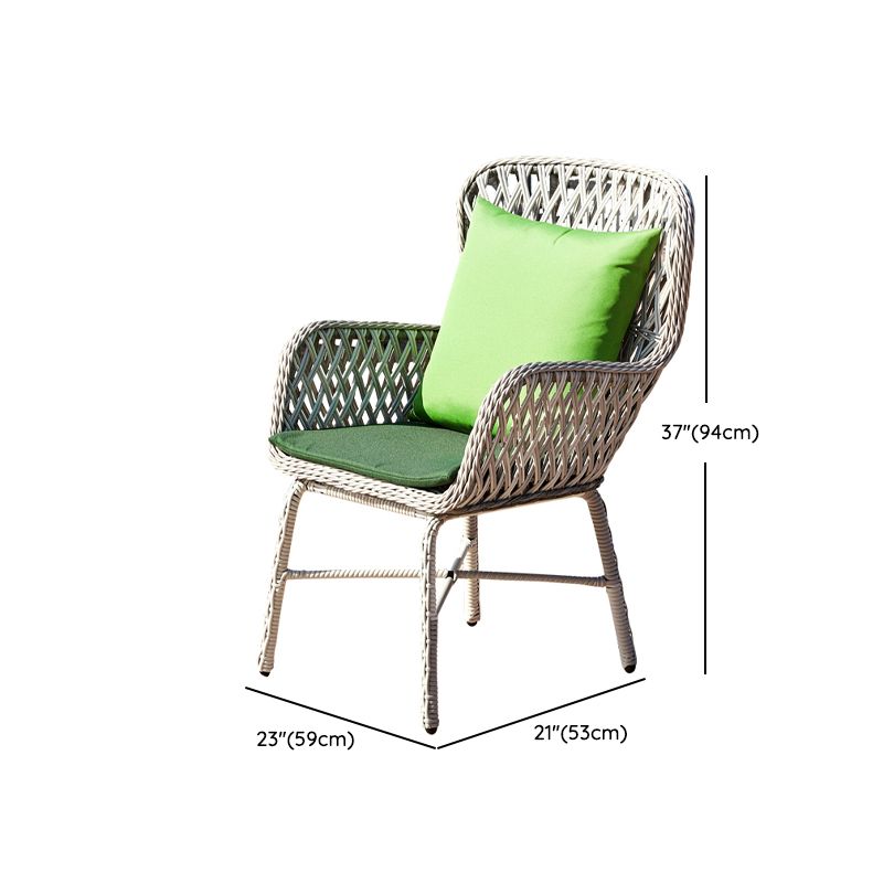 Modern Glass Top Dining Table Set 1/2/3/4/5 Pcs Rattan Outdoor Dining Set