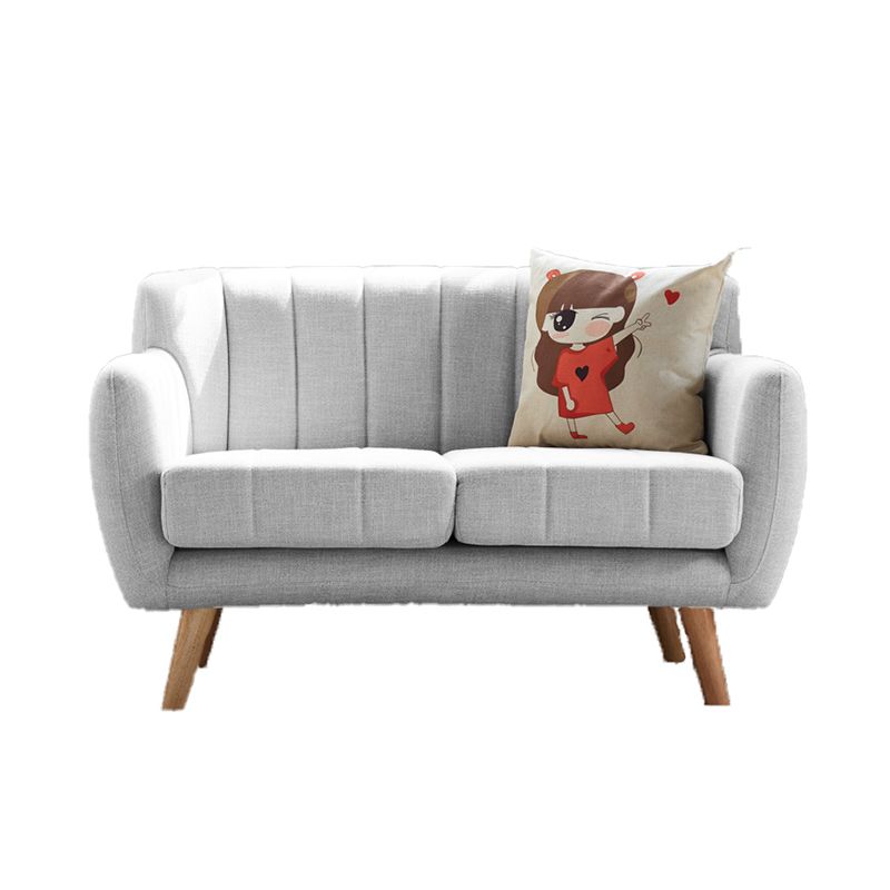 Linen Contemporary Standard Flared Arm Sofa for Living Room, Apartment