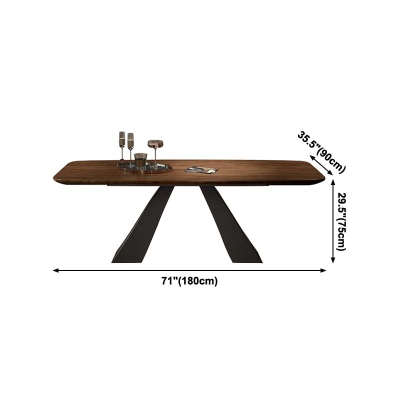 Mesa de comedor rectangular Mesa base de doble pedestal de estilo industrial para comedor