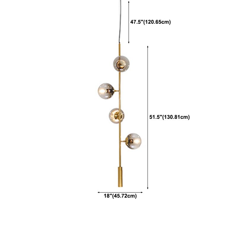 Modern Style Hanging Island Light Glass Ball Hanging Lighting Fixture for Dining Room