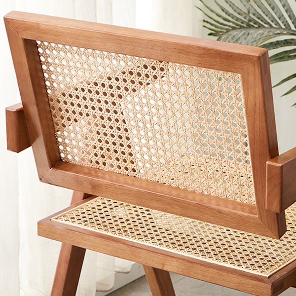 Contemporary Open Back Kitchen Dining Arm Chair Solid Wood Dining Arm Chair