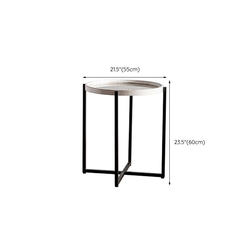 French Country Side Table Glass Top Single Accent Side Table