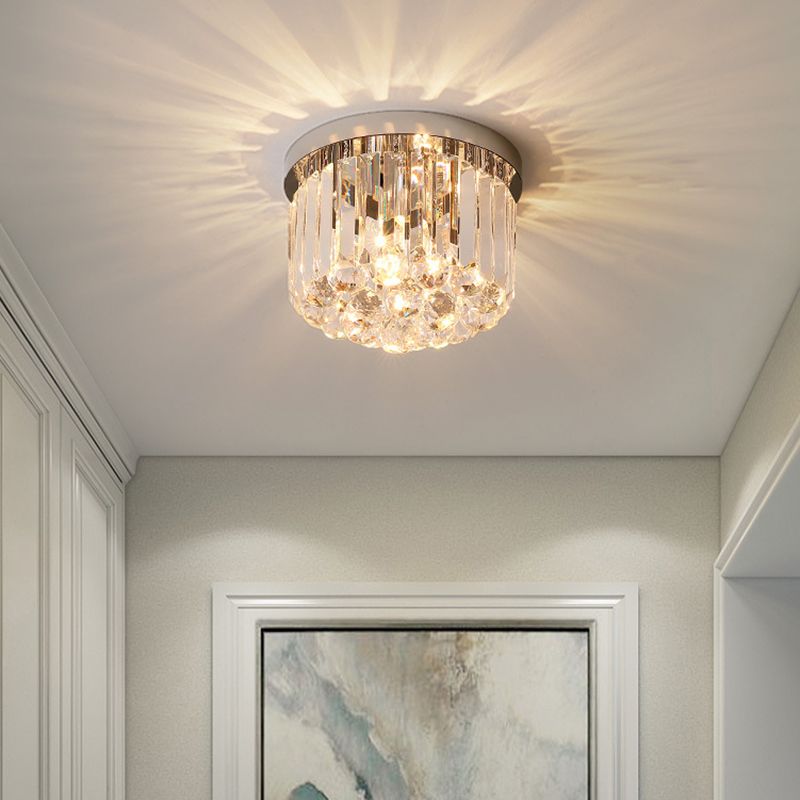 Modern Minimalist Ceiling Lamp Nordic Crystal Flush Mount Light Fixture for Bedroom