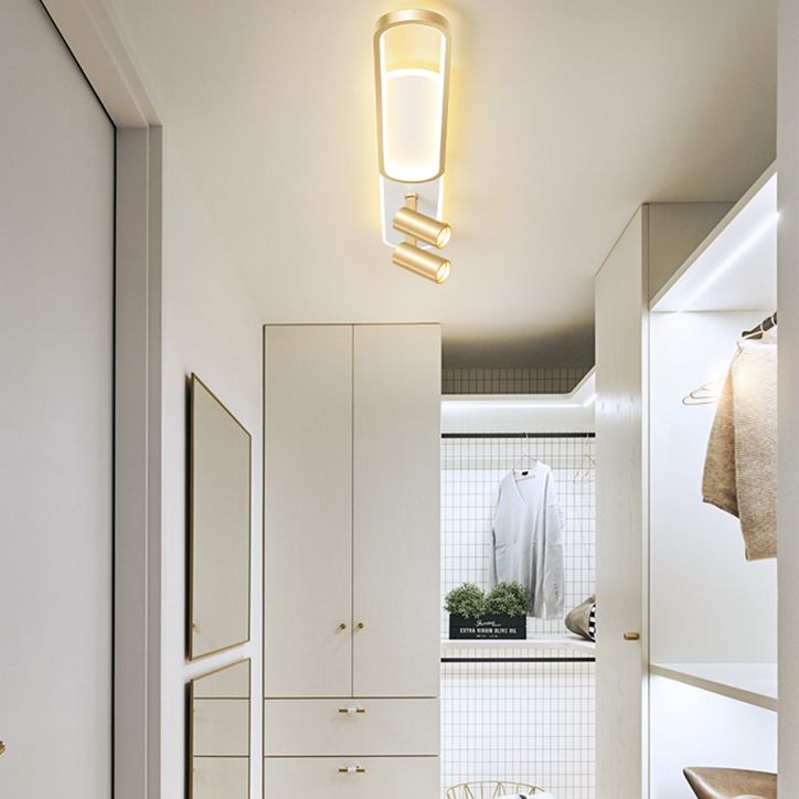 Apparecchio a filo a LED oblungo a 2 luci in moderno appuntamento con soffitto in ferro battuto in stile conciso per il guardaroba