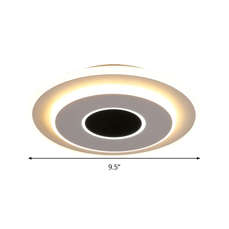 LED-foyer mini-plafondlamp modernistisch zwart-wit inbouwlamp met gelaagde ronde/vierkante acrylkap in warm/wit licht