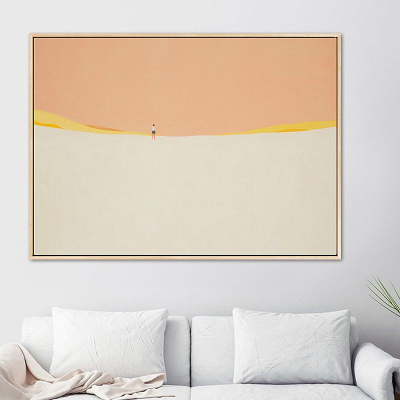Illustration Nordic Wall Art Decor with Abstract Scenery in Soft Color for Boys Bedroom