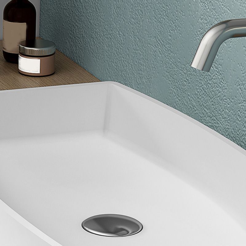 Modern Bathroom Sink Man Made Rock Rectangular Vessel Lavatory Sink(Not Included Faucet)