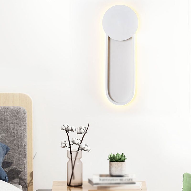Modern Ellipse Wall Mount Lighting Metallic Wall Mounted Lighting for Living Room