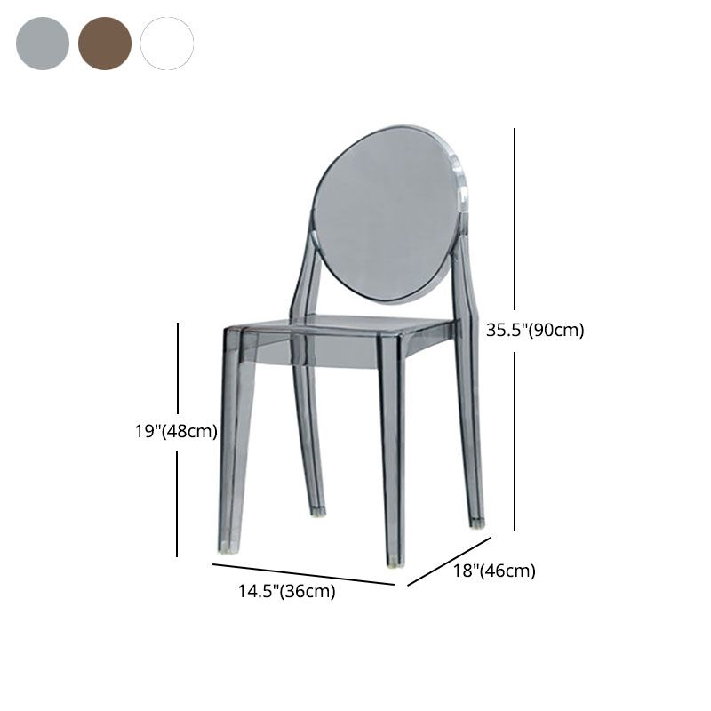 Silla lateral escandinava con respaldo abierto para el hogar, silla sin brazos de comedor de plástico