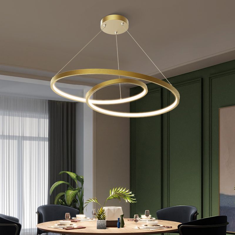 Spiral Shade Chandelier Light Modern Metal 1 Light Chandelier Lighting Fixture in Gold