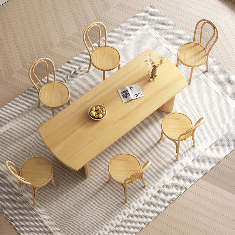 Modern 1/3/4/5/7 Pieces Rectangle Dining Set Solid Wood Dinette Table with Chairs