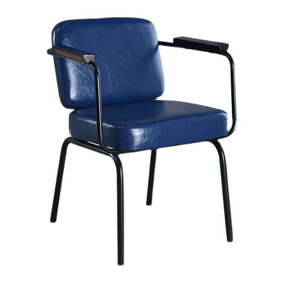 Chaise de salle à manger industrielle en métal, finition métallique, fauteuil de salle à manger Parsons