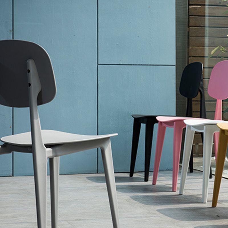Kitchen Plastic Dining Armless Chair Stacking Dining Room Chair