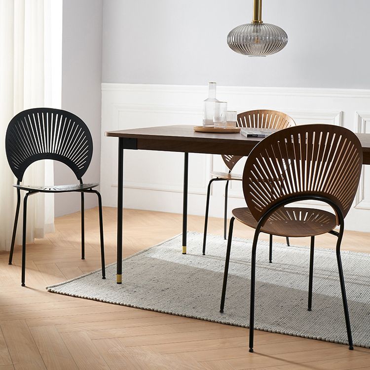 Contemporary Style Metal Chair Set Kitchen Dining Windsor Back Side Chairs