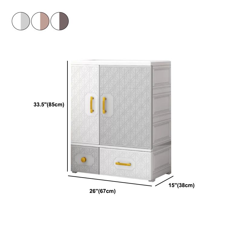 Contemporary Style Wardrobe Armoire Plastic Bedroom Wardrobe Cabinet