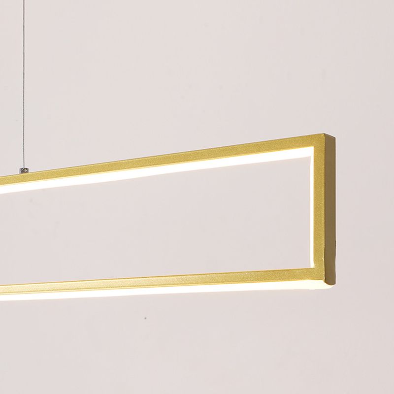Rectangle Shape Island Pendant Contemporary Style Metal 1 Light Pendant Lighting Fixture