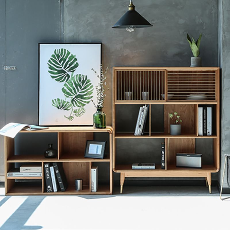 Scandinavian Standard Bookcase Wooden Open Back Bookshelf for Home Office