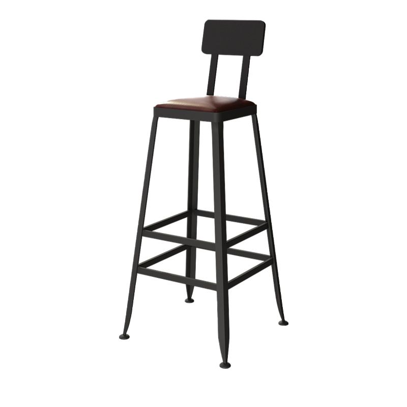 Contemporary Dining Stools Armless Bar Stools Black Metal Legs