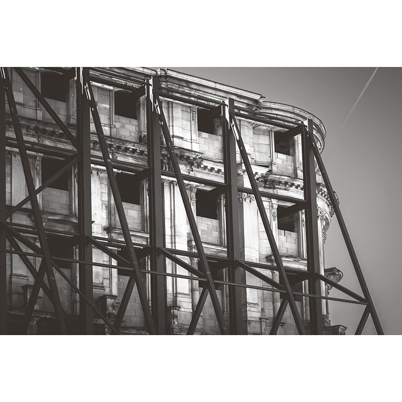 Buildings Mural Contemporary Mildew Resistant Wall Covering for Living Room