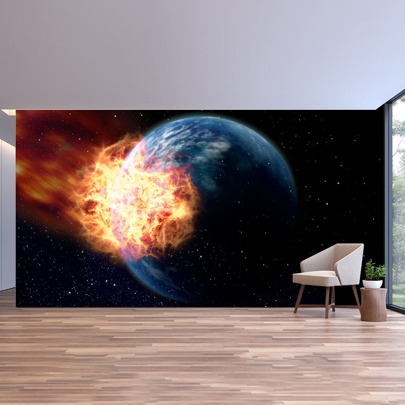 Stars Wall Mural Decal Modern Dreamy Universe Wall Decor for Reading Room