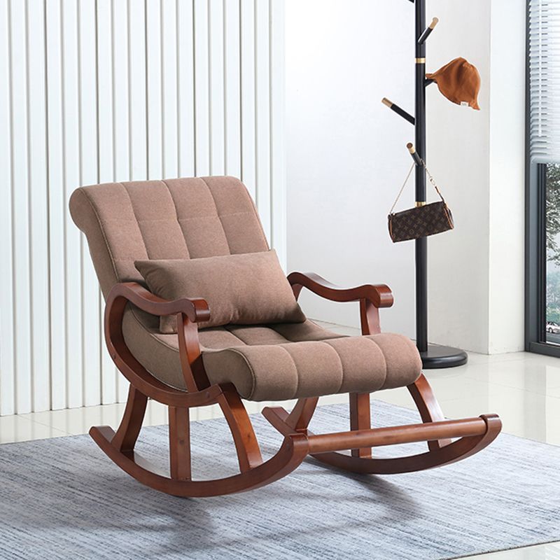 Cotton Blend/Fabric Lounge Chair with Sled Base Pillow Back Armchair