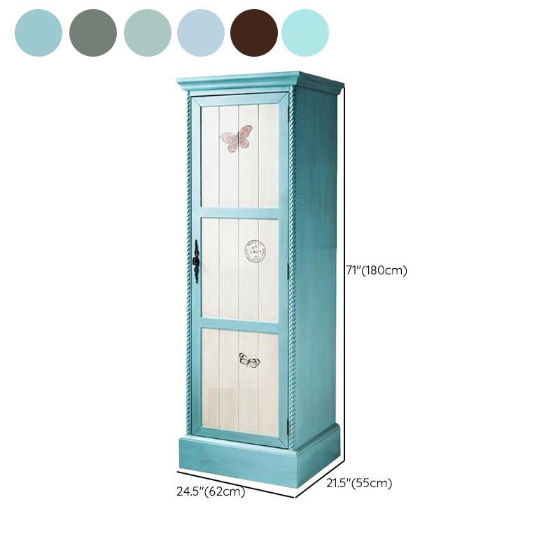 Cottage Style Bedroom Wardrobe Cabinet Wooden Storage Cabinet with Garment Rod