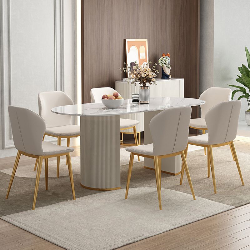 Designer Style Oval Dining Table Set 1/4/5/7 Pieces Sintered Stone Dining Set