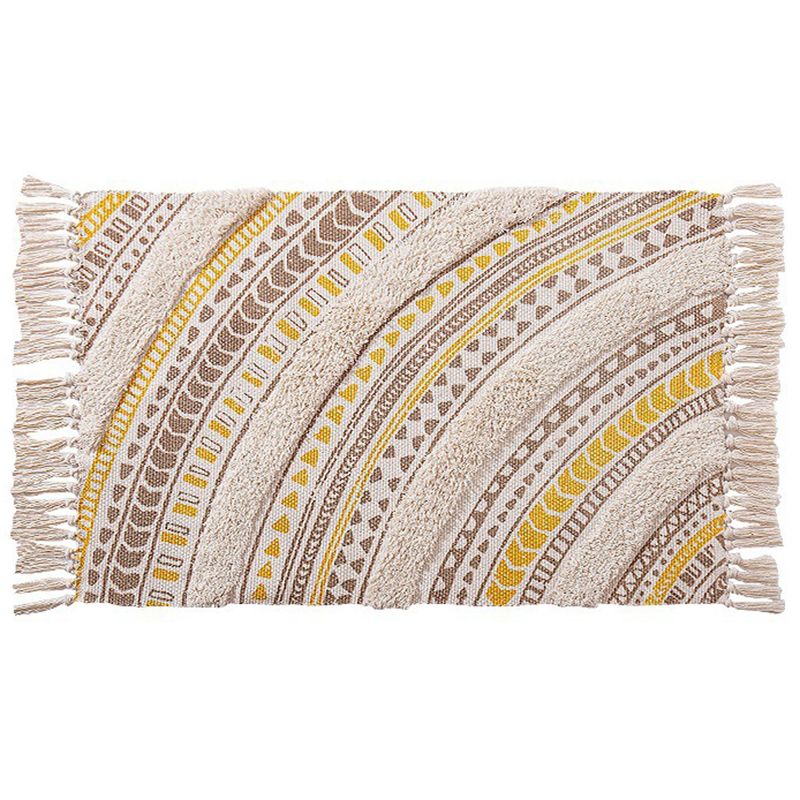 Geel Americana Patroon Area Tapijten Polyester Boheemse vloerkarmtapijt voor thuisdecoratie