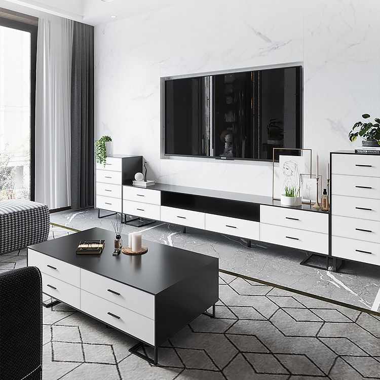 Modern Sideboard Engineered Wood Buffet with Drawer for Dining Room