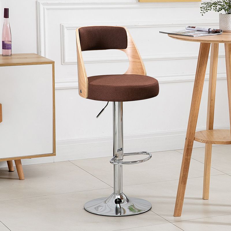 Taburete de bar de estilo industrial, taburete ajustable con asiento redondo y patas de metal para barra de mostrador