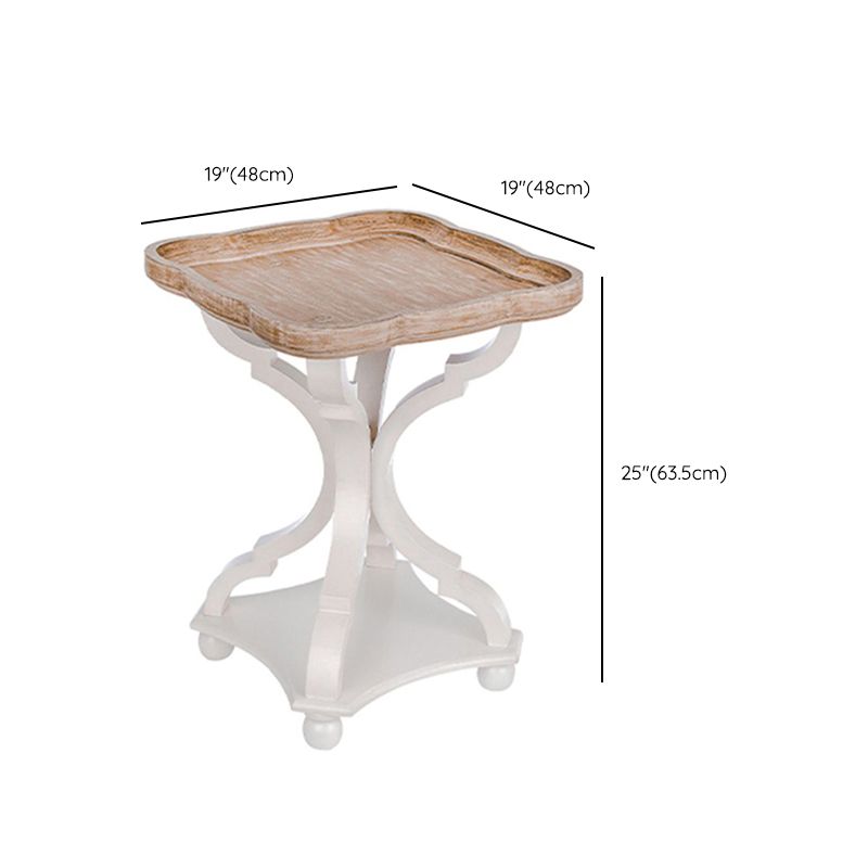 Contemporary Solid Wood Round Metal Pedestal Single Coffee Table