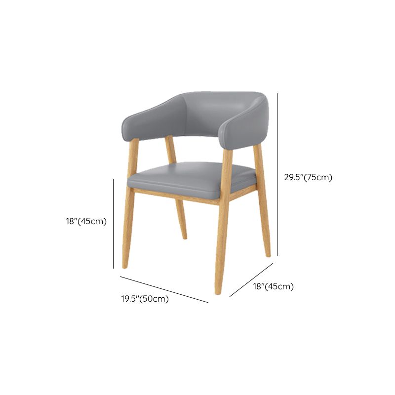 Open Back Dining Chairs Contemporary Upholstered Dining Chairs in Grey