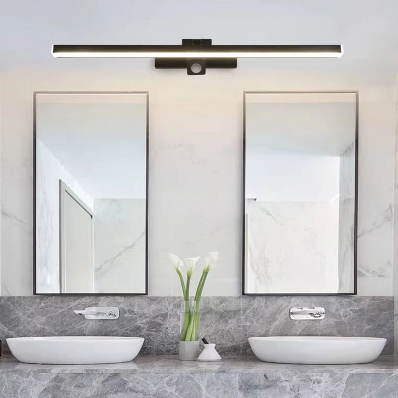 Contemporary Black Single Bathroom Vanity Light LED Bath Bar