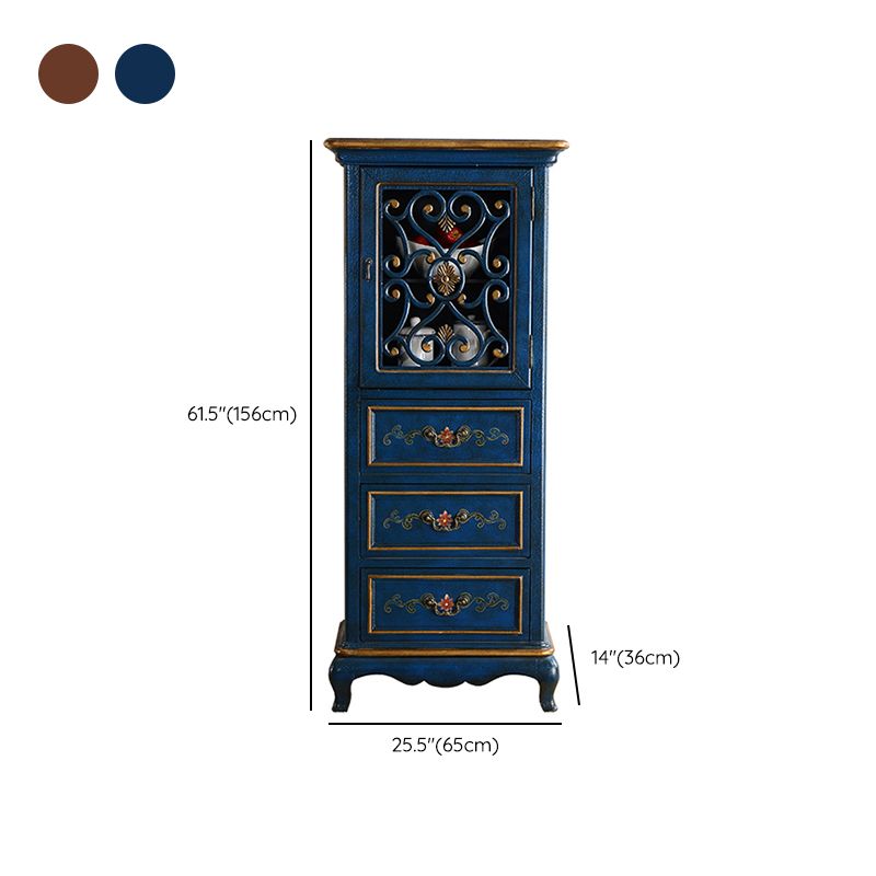 Industrial Solid Wood Accent Cabinet Rectangle Accent Cabinet with Drawer