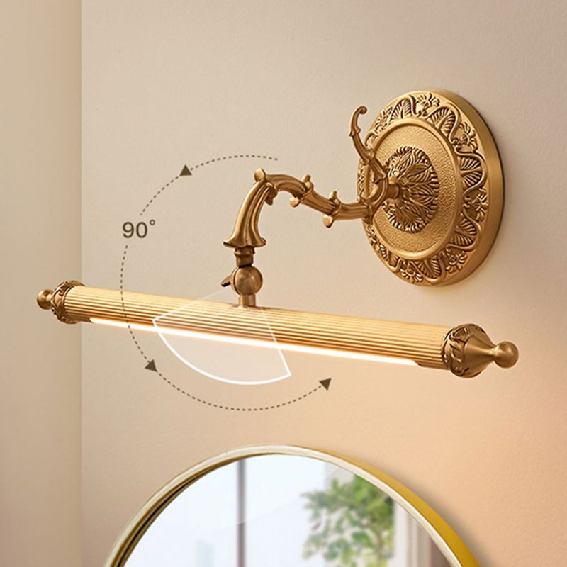 Mid Century Linear Wall Sconces Brass Vanity Lighting for Bathroom