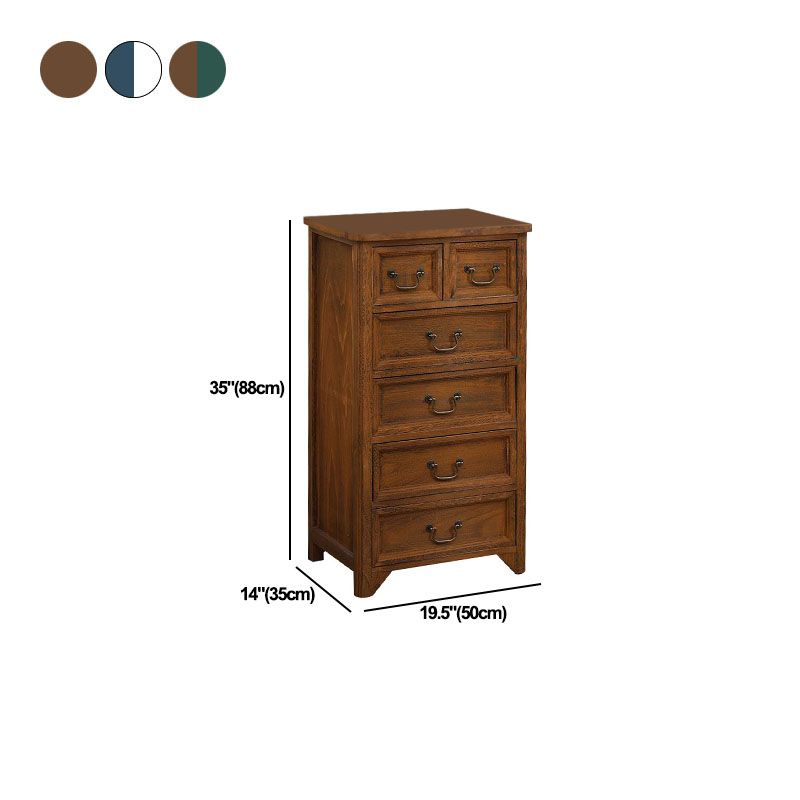 Traditional Solid Wood Lingerie Chest Vertical Storage Chest with Drawers ,19.5" L X 14" W